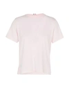 Thom Browne Contrast Trim Cotton T-shirt In Pink