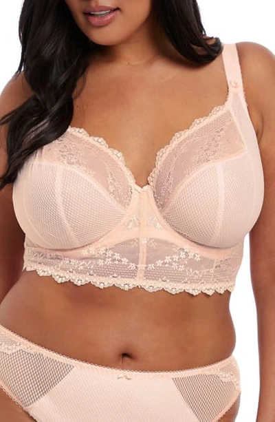 Elomi Full Figure Charley Lace Underwire Longline Bra El4381, Online Only In Ballet Pink