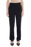 Fendi Logo Embroidered Straight Leg Trousers In Black