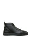 Christian Louboutin Men's Lou Spikes High-top Sneakers In Black
