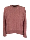 AGNONA MIXED POINTS CREW NECK CASHMERE AND SILK,11458751