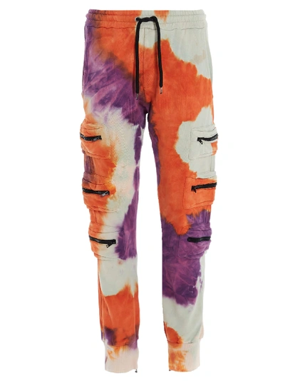 Mauna Kea Tie Dye Cotton Sweatpants W/ Zip Pockets In Orange