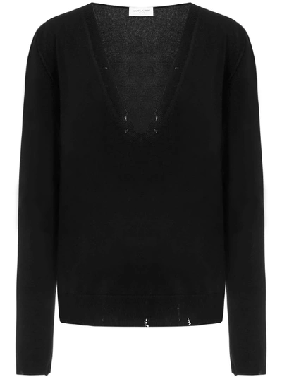 Saint Laurent Sweater In Black