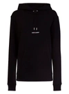 Saint Laurent Logo Embroidery Cotton Jersey Hoodie In Nero