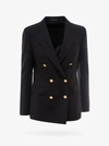 Tagliatore Alicya Double-breasted Wool-blend Blazer In Black