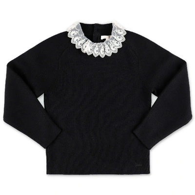Chloé Kids' Ribbed Sweater In Black