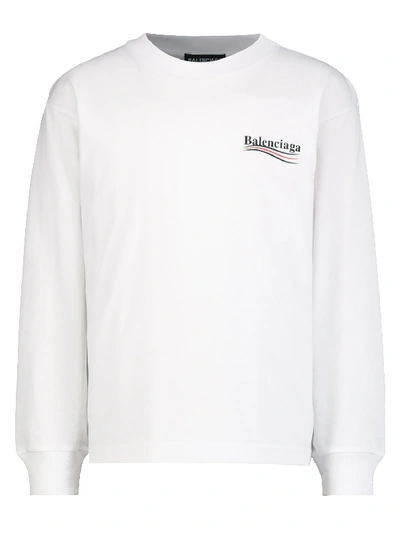 Balenciaga Kids Long-sleeve For For Boys And For Girls In White