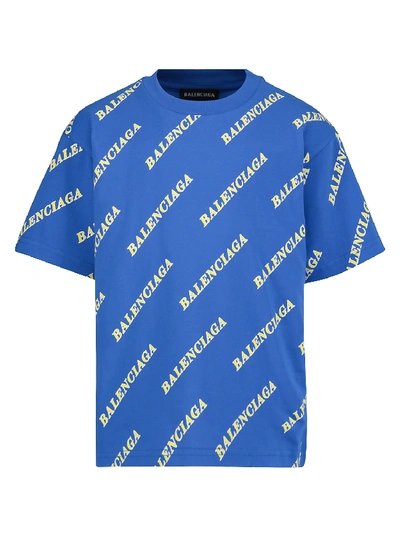 Balenciaga Kids T-shirt For For Boys And For Girls In Blue