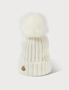 Moncler Logo-patch Ribbed-knit Beanie In White