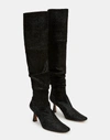 LAFAYETTE 148 EMBOSSED METALLIC SUEDE PIA TALL BOOT-BLACK