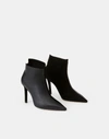 LAFAYETTE 148 SUEDE & LEATHER RIVOLI ANKLE BOOTIE-BLACK-36-B