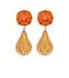 VALENTINO GARAVANI VLOGO DROP EARRINGS WITH CRYSTALS AND RESIN PEARLS,P00486523