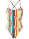 Amir Slama Printed One Piece Swimsuit In Multicolour
