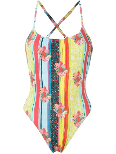 Amir Slama Printed One Piece Swimsuit In Multicolour