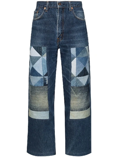 Children Of The Discordance Straight-leg Patchwork Jeans In Blue