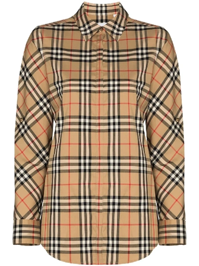 Burberry Vintage Check Shirt In Brown