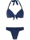 Amir Slama Triangle Top Bikini Set In Blue
