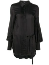Ann Demeulemeester Pleated Longline Shirt In Black