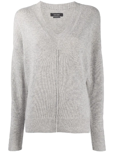 Isabel Marant Knitted V-neck Jumper In Grey