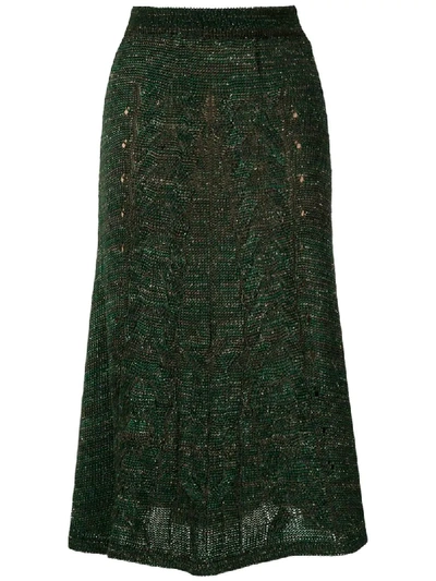 Cecilia Prado Knitted Marie Midi Skirt In Green