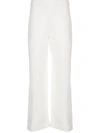 Rosetta Getty Pull On Cropped Straight Trousers In White