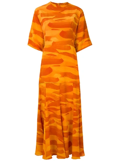 Andrea Marques Silk T-shirt Dress In Orange