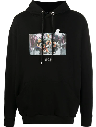 Throwback 1998 Print Hoodie In Black