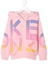 KENZO LOGO PRINT ZIP HOODIE