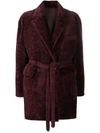 SIMONETTA RAVIZZA BELTED SINGLE-BREASTED COAT