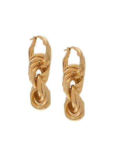 Bottega Veneta Link Drop Earrings In Gold