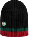 GUCCI LOGO-PATCH CHUNKY-KNIT BEANIE