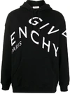 Givenchy Refracted Logo Embroidered Hoodie In Black