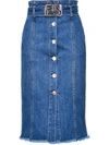 PINKO LOGO PLAQUE BUTTON-UP SKIRT