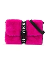 DKNY FAUX-FUR SHOULDER BAG