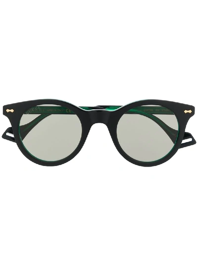 Gucci Two-tone Round Frame Sunglasses In Black