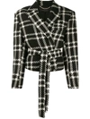 FEDERICA TOSI CROPPED CHECK BLAZER