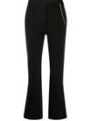 Givenchy Chain-detailed Flared Punto Milano Trousers In Black