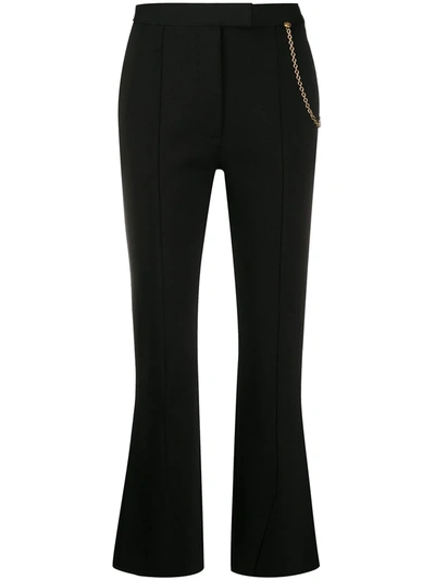 Givenchy Chain-detailed Flared Punto Milano Trousers In Black