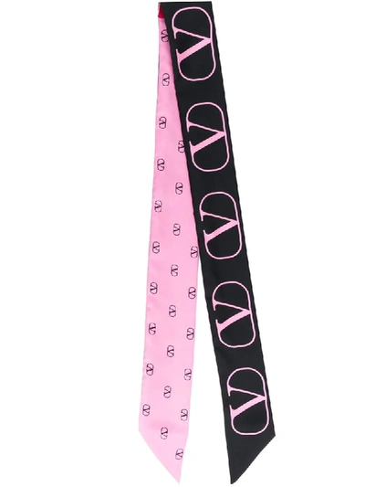 Valentino Silk Tie Scarf In Pink