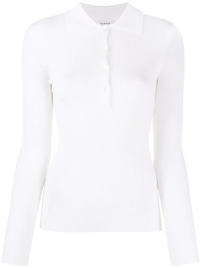 P.a.r.o.s.h Ribbed Long Sleeves Polo In Beige