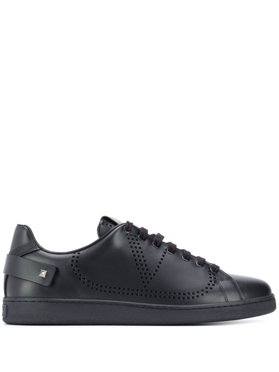 Valentino Garavani Garavani Leather Backnet Sneakers In Black