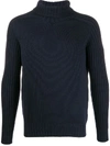 FILERIA RIBBED KNIT ROLL-NECK WOOL JUMPER