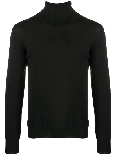 Fileria Ribbed Roll-neck Jumper In Schwarz