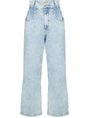 ALESSANDRA RICH CRYSTAL-WIDE-LEG JEANS