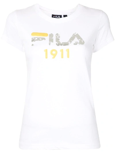 Fila Logo Print Slim Fit T-shirt In White
