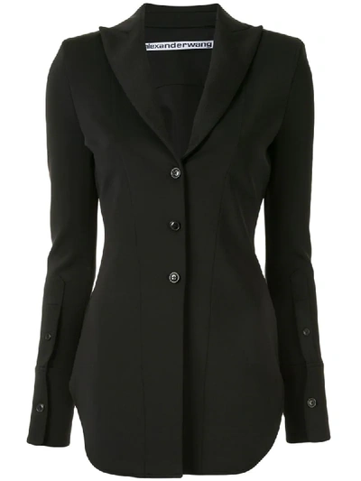 Alexander Wang Fitted Shirt Blazer In Black