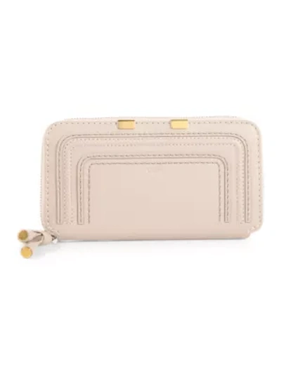 Chloé Marcie Zip-around Leather Wallet In Softy Pink
