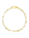 ROBERTO COIN WOMEN'S 18K YELLOW GOLD PAPERCLIP CHAIN BRACELET,400012530727