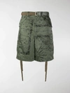 Sacai Cosmic Print Cargo Shorts In Green