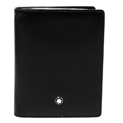 Pre-owned Montblanc Black Leather Meisterstuck Bifold Card Holder
